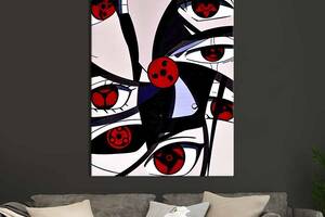 Картина в офис KIL Art Необычные глаза персонажей Наруто 120x80 см (2an_24)