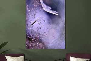 Картина в офис KIL Art Невесомый пух одуванчика на сиреневом фоне природы 120x80 см (2art_280)