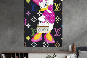 Картина в офис KIL Art Персонаж Дисней утка Дейзи Дак в Louis Vuitton 80x54 см (2art_2)