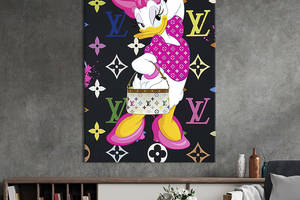Картина в офис KIL Art Персонаж Дисней утка Дейзи Дак в Louis Vuitton 120x80 см (2art_2)