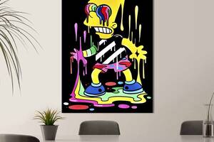 Картина в офис KIL Art Поп-арт Барт Симпсон в ярких красках 120x80 см (2art_214)