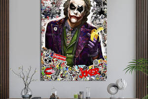 Картина в офис KIL Art Поп-арт безумный злодей Джокер 120x80 см (2art_70)