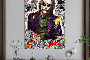 Картина в офис KIL Art Поп-арт безумный злодей Джокер 80x54 см (2art_70)