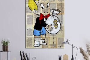 Картина в офис KIL Art Поп-арт Богатенький Ричи с мешком денег 120x80 см (2art_261)