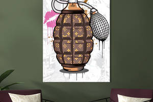 Картина в офис KIL Art Поп-арт брендовые духи в виде ручной гранаты 80x54 см (2art_89)