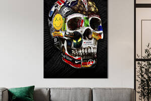 Картина в офис KIL Art Поп-арт брендовый человеческий череп 120x80 см (2art_185)