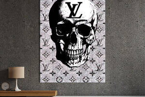 Картина в офис KIL Art Поп-арт череп с знаком бренда Louis Vuitton 80x54 см (2art_88)