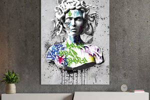 Картина в офис KIL Art Поп-арт греческая статуя Медузы Горгоны в ярком граффити 80x54 см (2art_100)