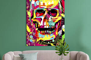 Картина в офис KIL Art Поп-арт красочный череп человека 120x80 см (2art_252)
