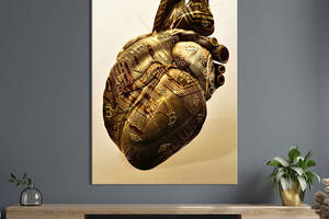 Картина в офис KIL Art Поп-арт криптовалютное сердце на светлом фоне 51x34 см (2art_188)
