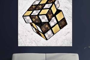 Картина в офис KIL Art Поп-арт кубик Рубика в стиле Louis Vuitton 50х50 см (1art_100)