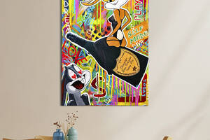 Картина в офис KIL Art Поп-арт Лола Банни с влюбленным Багзом Банни 80x54 см (2art_87)