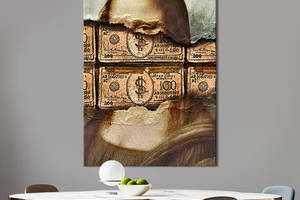 Картина в офис KIL Art Поп-арт Мона Лиза и золотые доллары 80x54 см (2art_187)