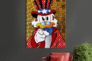 Картина в офис KIL Art Поп-арт мультяшный миллионер Скрудж Макдак 80x54 см (2art_67)