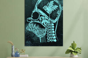 Картина в офис KIL Art Поп-арт рентген снимок Гомера Симпсона 80x54 см (2art_177)