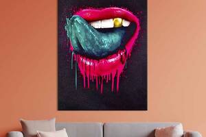 Картина в офис KIL Art Поп-арт соблазнительные розовые губы 80x54 см (2art_330)