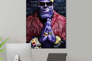 Картина в офис KIL Art Поп-арт стильный Танос в золотой короне 80x54 см (2art_265)