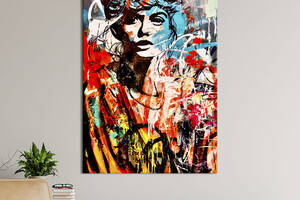 Картина в офис KIL Art Поп-арт уличное граффити с женщиной 51x34 см (2art_145)