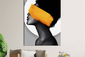 Картина в офис KIL Art Портрет роскошной тёмнокожей девушки 80x54 см (2art_24)