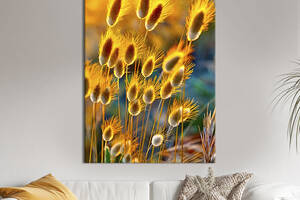 Картина в офис KIL Art Пушистые полевые растения на рассвете 80x54 см (2art_282)