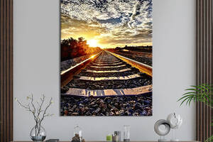 Картина в офис KIL Art Рассвет над железной дорогой 80x54 см (2art_307)