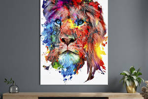 Картина в офис KIL Art Разноцветный абстрактный лев 120x80 см (2art_55)