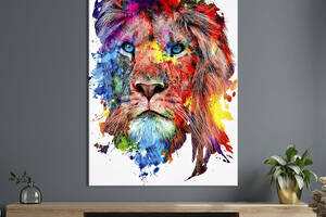 Картина в офис KIL Art Разноцветный абстрактный лев 80x54 см (2art_55)