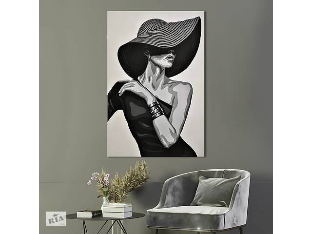 Картина в офис KIL Art Роскошная женщина в большой шляпе 51x34 см (2art_172)