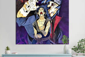 Картина в офис KIL Art Саскэ Утиха из аниме Наруто 80х80 см (1an_31)