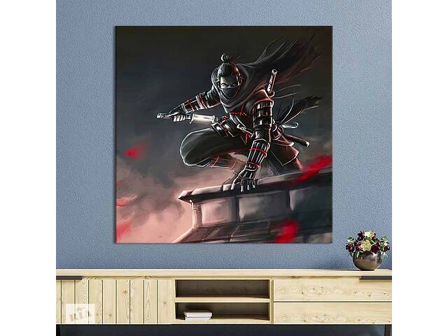 Картина в офис KIL Art Смертоносный ночной самурай 80х80 см (1an_26)