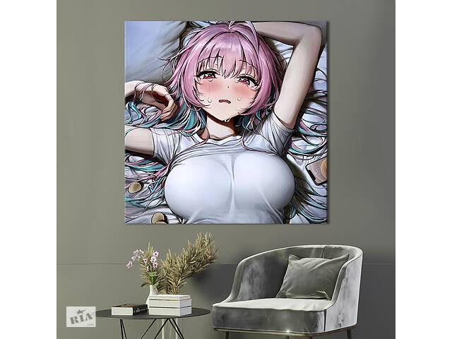 Картина в офис KIL Art Соблазнительная аниме-девушка 50х50 см (1an_29)