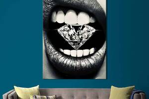 Картина в офис KIL Art Соблазнительная девушка с диамантом в зубах 120x80 см (2art_206)