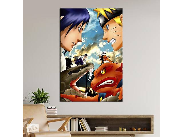 Картина в офис KIL Art Сражение Наруто против Саскэ 120x80 см (2an_120)
