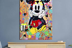 Картина в офис KIL Art Стрит-арт милый мышонок Микки Маус 80x54 см (2art_80)