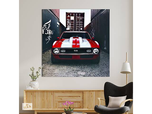 Картина в офис KIL Art Стильная красная Chevrolet Camaro 50х50 см (1art_85)