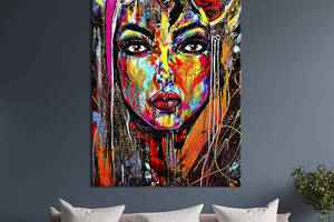 Картина в офис KIL Art Стильная современная девушка в красках 80x54 см (2art_11)
