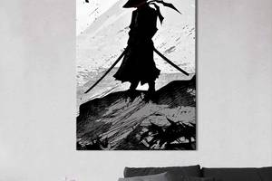 Картина в офис KIL Art Силуэт самурая, Shadow Fight 51x34 см (2an_78)