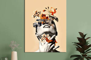 Картина в офис KIL Art Цветочная поп-арт девушка с бабочками 80x54 см (2art_40)