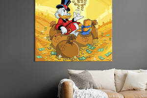 Картина в офис KIL Art Утка Скрудж Макдак на мешках с золотом 50х50 см (1art_1)