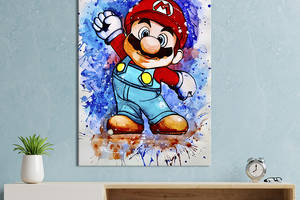 Картина в офис KIL Art Веселый Супер Марио на ярком фоне 120x80 см (2art_242)