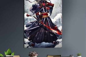 Картина в офис KIL Art Воин-самурай на снежном фоне 80x54 см (2an_89)