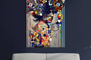 Картина в офис KIL Art Яркая абстрактная девушка 120x80 см (2art_105)