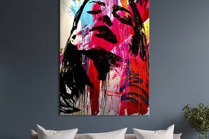 Картина в офис KIL Art Яркая абстракция с молодой девушкой 80x54 см (2art_253)