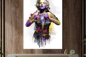 Картина в офис KIL Art Яркая Мерилин Монро на белом фоне 80x54 см (2art_3)