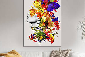 Картина в офис KIL Art Яркая райская абстракция с девушкой и птицами 80x54 см (2art_116)