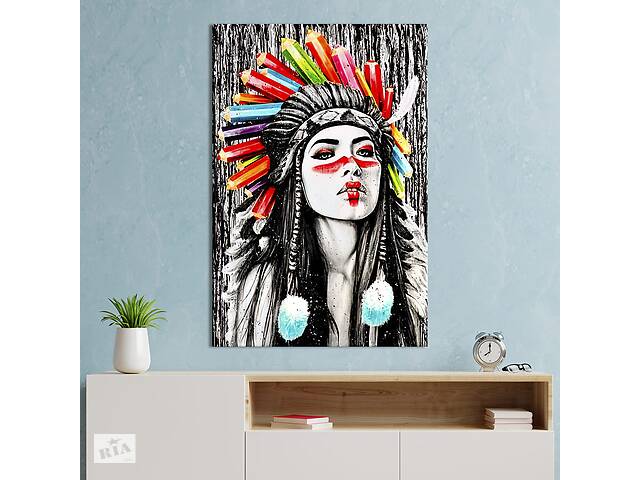 Картина в офис KIL Art Яркий портрет индийской женщины 120x80 см (2art_144)