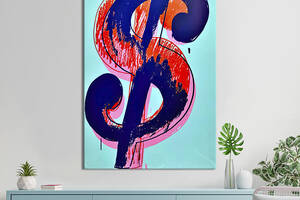 Картина в офис KIL Art Яркий знак доллара на голубом фоне 80x54 см (2art_161)