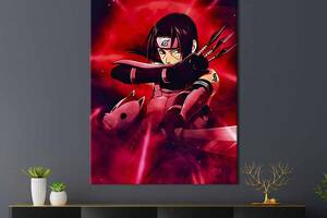 Картина в офис KIL Art Итати Утиха на красном абстрактном фоне 120x80 см (2an_51)
