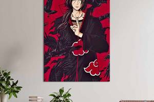 Картина в офис KIL Art Итати Утиха с воронами на красном фоне 80x54 см (2an_79)
