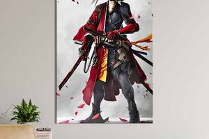 Картина в офис KIL Art Загадочный самурай в маске 120x80 см (2an_87)